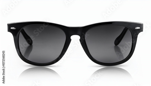 A stylish modern black sunglasses on a plain white background