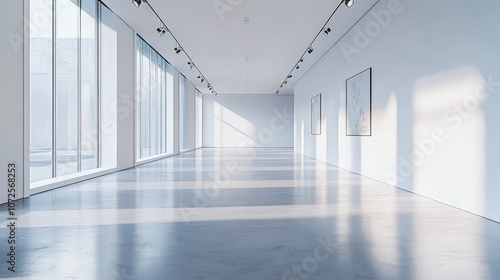 Wallpaper Mural Minimalist white gallery interior with spotlights, ideal for showcasing modern art pieces Torontodigital.ca