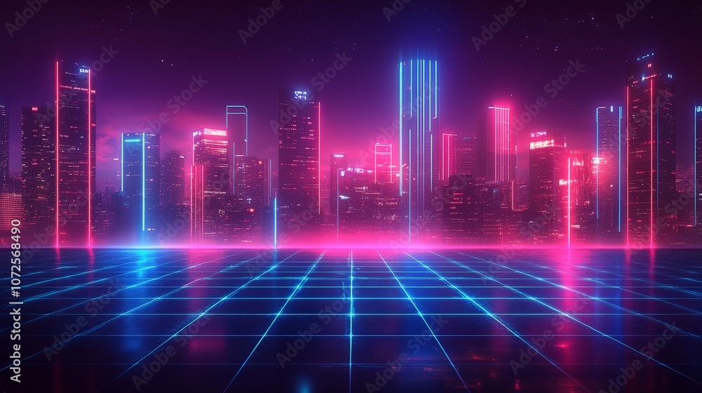 Abstract glowing dots and lines creating a digital data landscape Abstract glowing dots and lines creating a digital data landscape