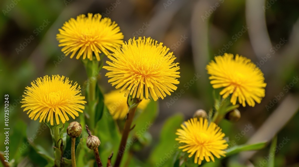 Flower known for its bright yellow blooms and puffball seeds. Flower known for its bright yellow blooms and puffball seeds.