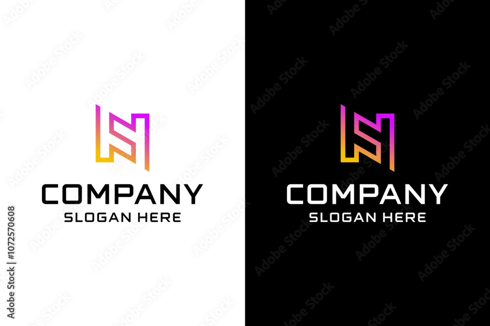 Fototapeta premium Logo design template for business. Letter N sign.