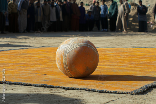 Kabaddi Ball on Mat During Traditional Sports Tournament for Autumn Challenge photo