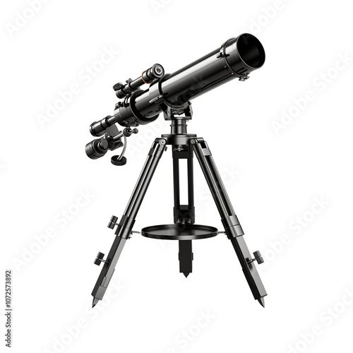 Black Telescope Tripod Isolated On Transparent Background