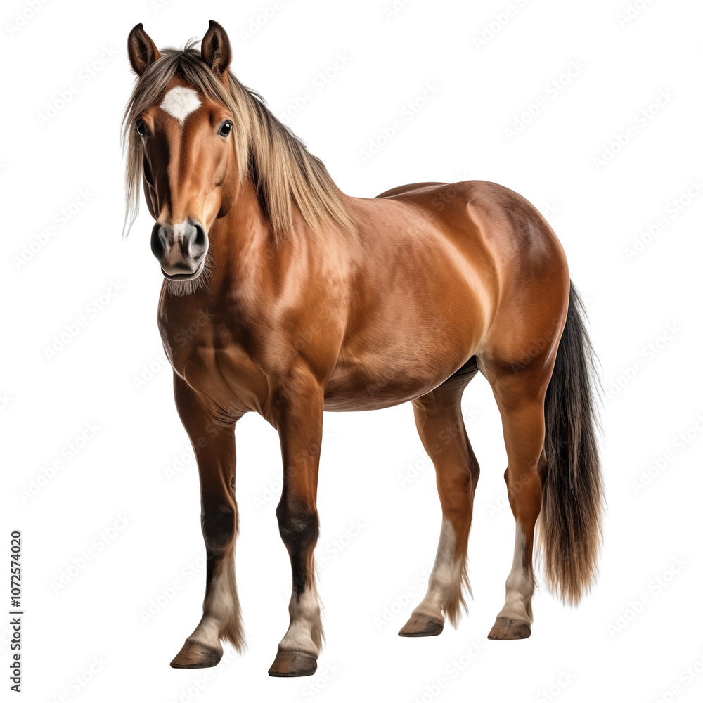 Gorgeous Brown Horse Isolated On White Background Gorgeous Brown Horse Isolated On White Background