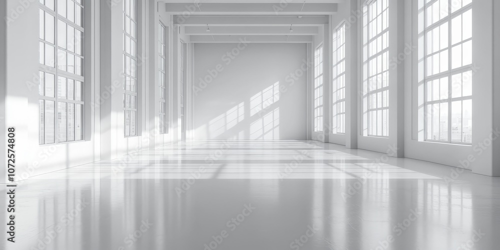 Obraz premium Modern white gallery space for exhibitions and artwork showcases