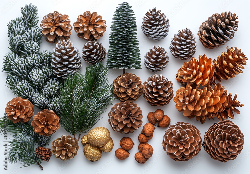 A Group of Pine Cones and Pine Nuts, Celebrating Nature’s Rustic Holiday Charm. A Group of Pine Cones and Pine Nuts, Celebrating Nature’s Rustic Holiday Charm.