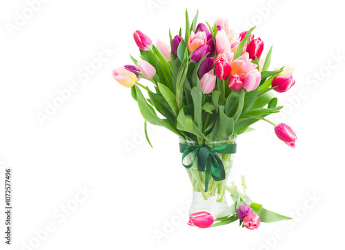 Wallpaper Mural pink and violet tulips bouquet in vase Torontodigital.ca