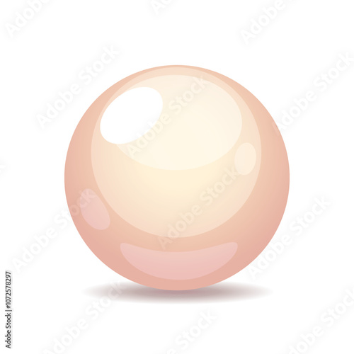 Vector illustration of glamorous pink pearl icon isolated on white background.
