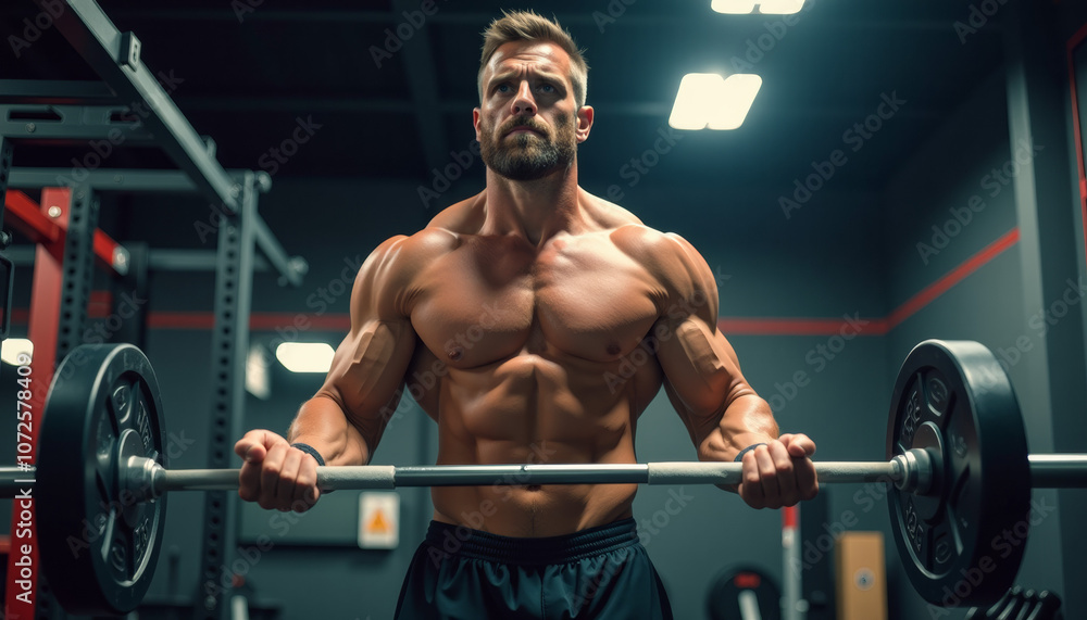 Muscular Man Lifting Weights Muscular Man Lifting Weights