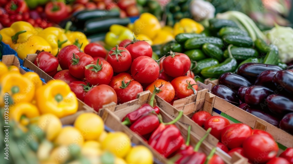 Fresh vegetables on display at a local market Fresh vegetables on display at a local market