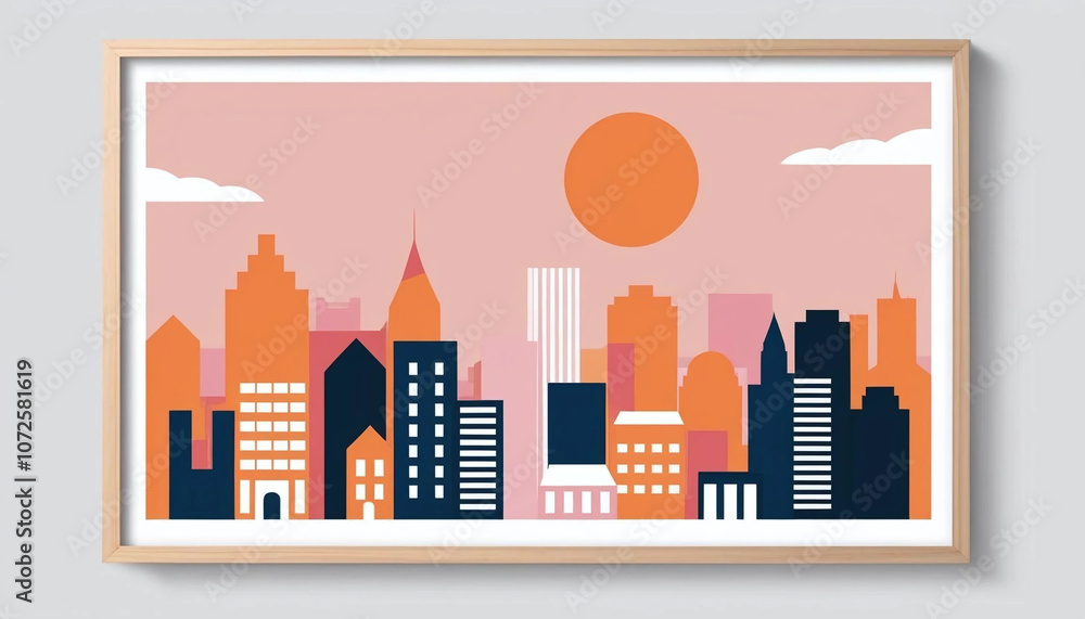 Modern City Sunset Illustration Modern City Sunset Illustration