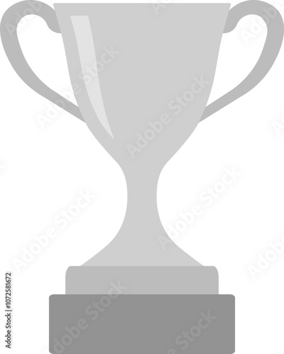 Silver trophy cup icon. Vector illustration.	