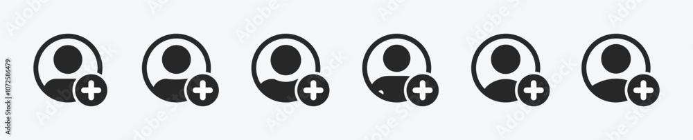Trendy add to friends vector flat icons. Add friends icon