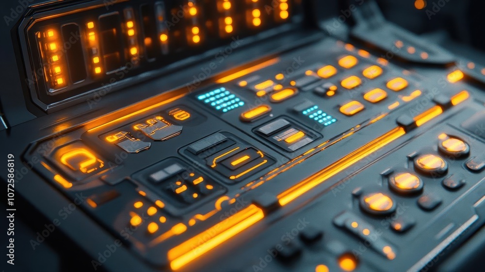 A closeup of a remote control panel for warehouse robots, Technology, Modern and detailed A closeup of a remote control panel for warehouse robots, Technology, Modern and detailed