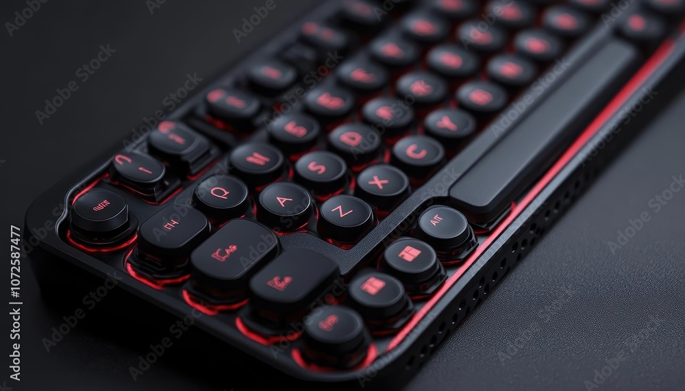 A closeup of data entry keyboards designed for ergonomic use, Technology, Comfortable and detailed A closeup of data entry keyboards designed for ergonomic use, Technology, Comfortable and detailed