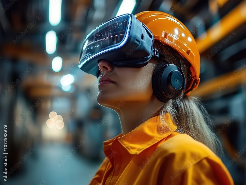 A closeup of workers using headset communication devices for coordination, Technology, Modern and connected A closeup of workers using headset communication devices for coordination, Technology, Modern and connected