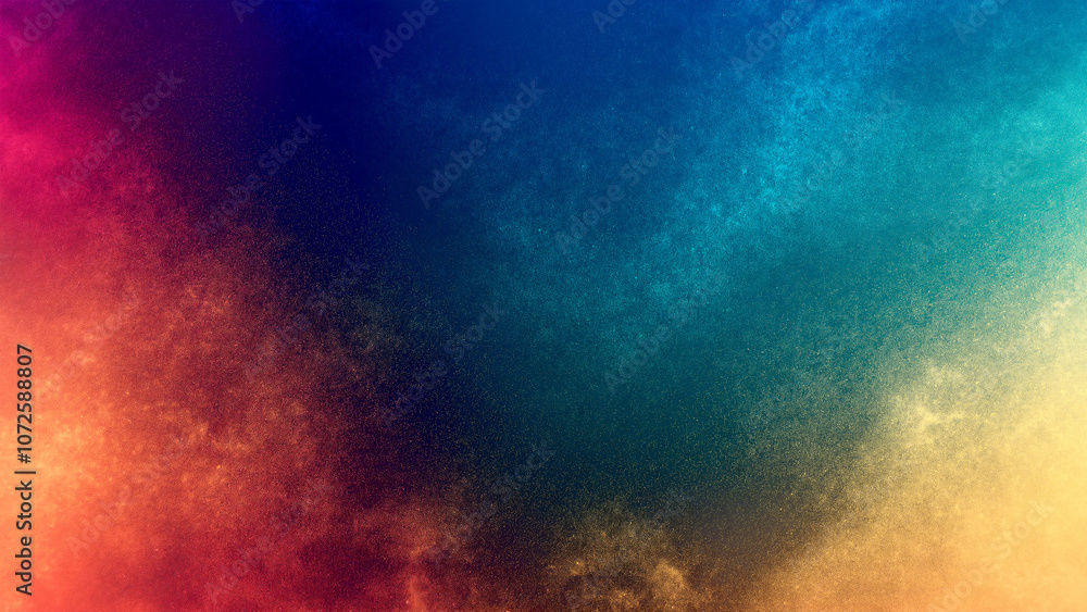 Fototapeta premium Background gradient with rich colors from deep blue to warm reds and yellows creating an abstract texture.