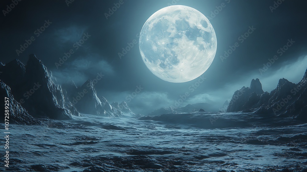Realistic high resolution wallpaper of digital art night moon picture Realistic high resolution wallpaper of digital art night moon picture