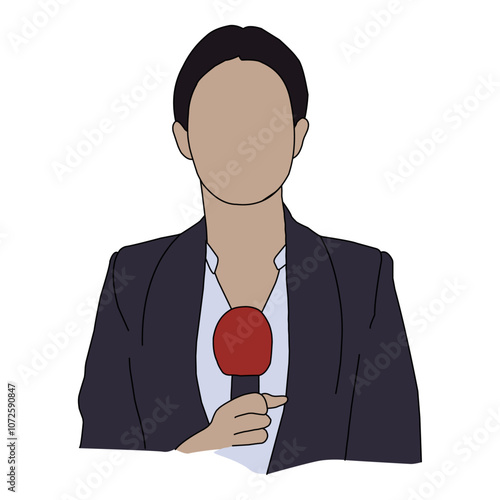 a reporter holding a microphone