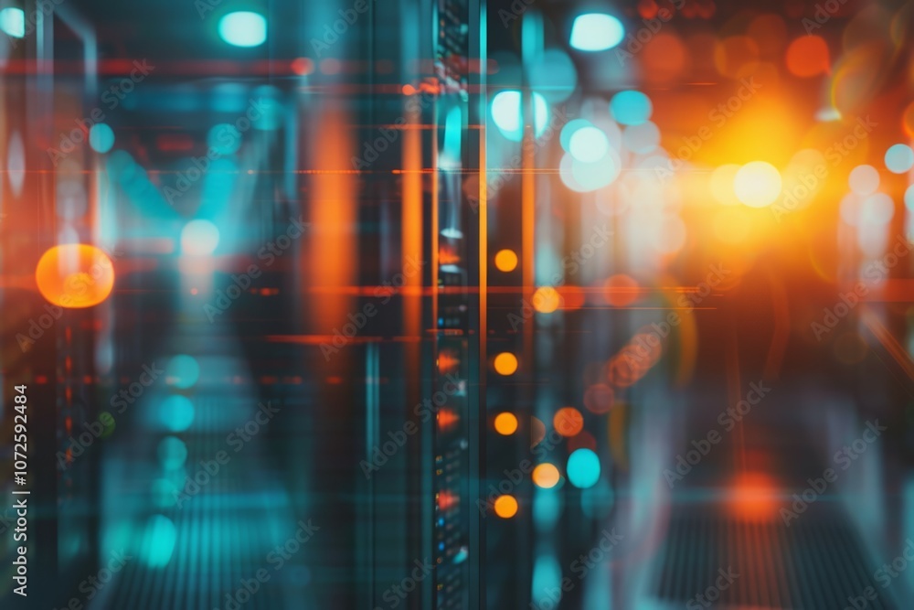 Server room, Data Center. Big Data Storage. cloud computing technology. Neural network ai generated art Server room, Data Center. Big Data Storage. cloud computing technology. Neural network ai generated art