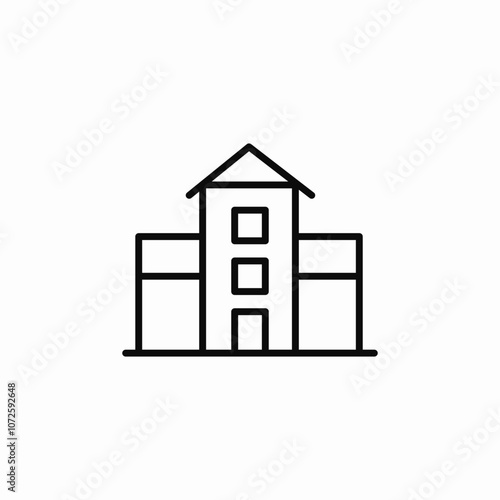 school building icon sign vector