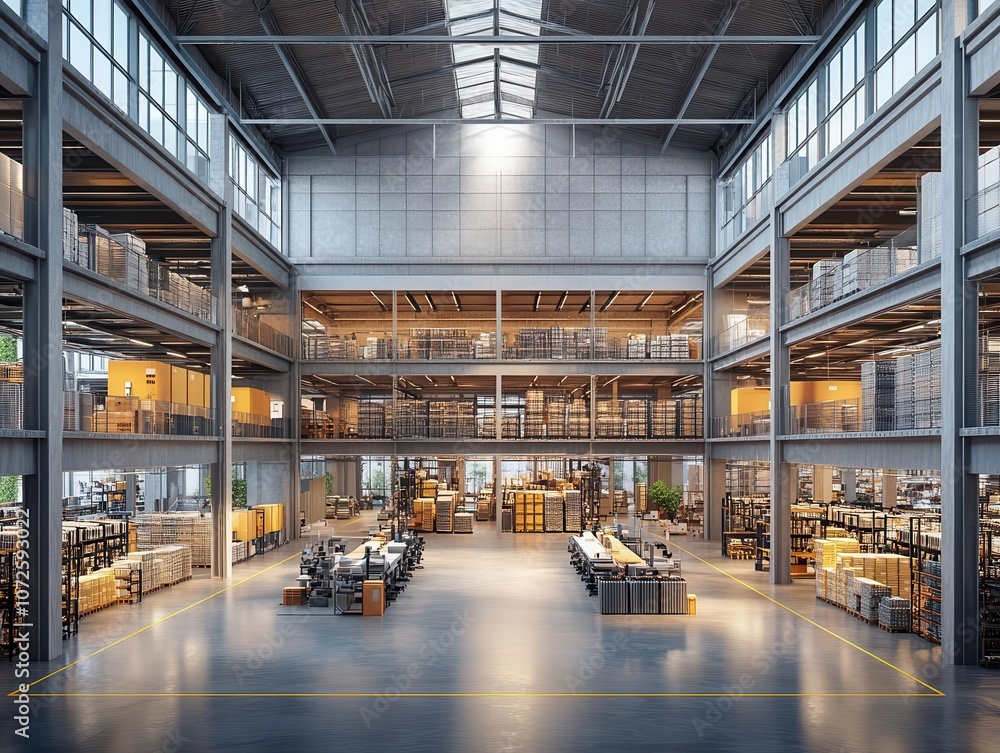 A wideangle view of collaborative workspaces where logistics plans are developed, Coordination, Modern and structured