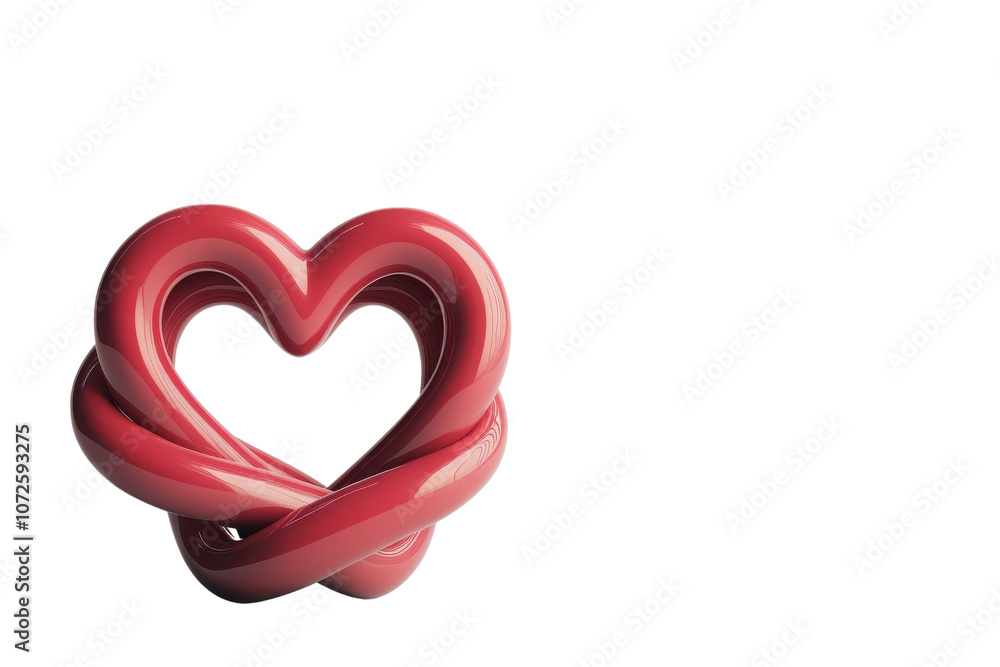 Red heart shape with a twist, on white background. PNG transparent. Red heart shape with a twist, on white background. PNG transparent.