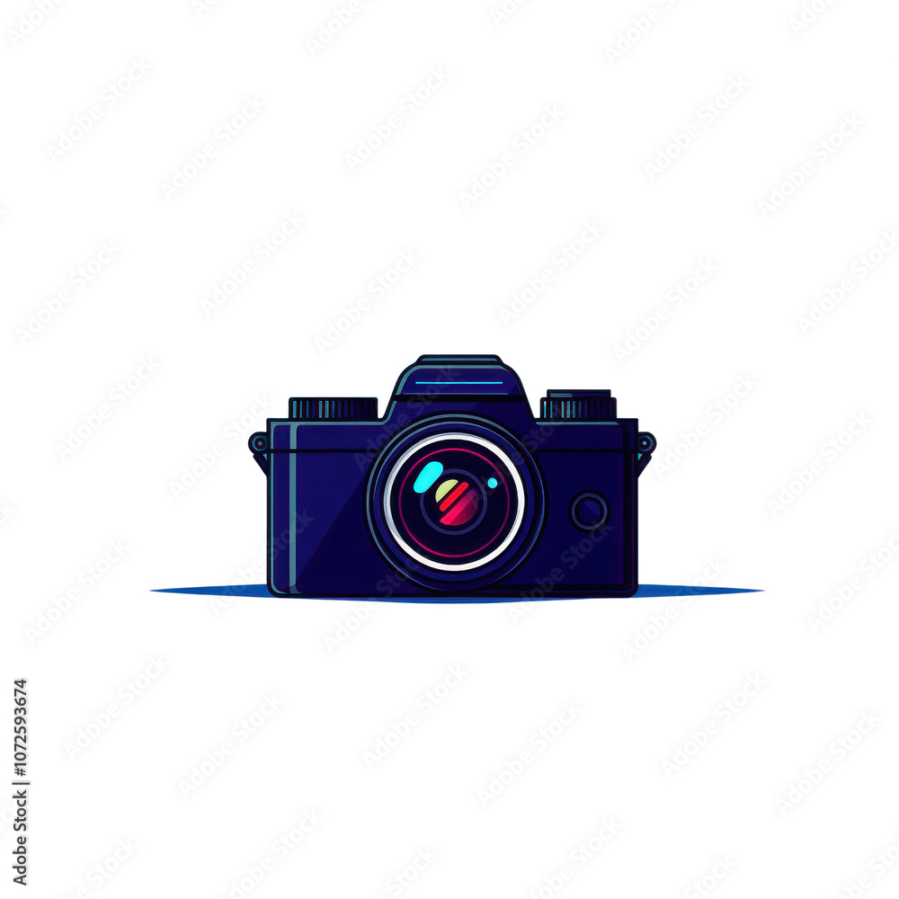 Camera illustration, white isolated background. PNG transparent. Camera illustration, white isolated background. PNG transparent.
