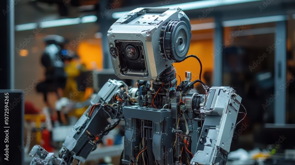 Workers finetuning robotic algorithms for better efficiency, Robotics, Innovative and precise Workers finetuning robotic algorithms for better efficiency, Robotics, Innovative and precise