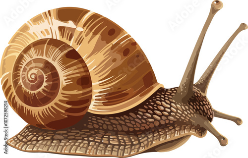 realistic illustration of snail