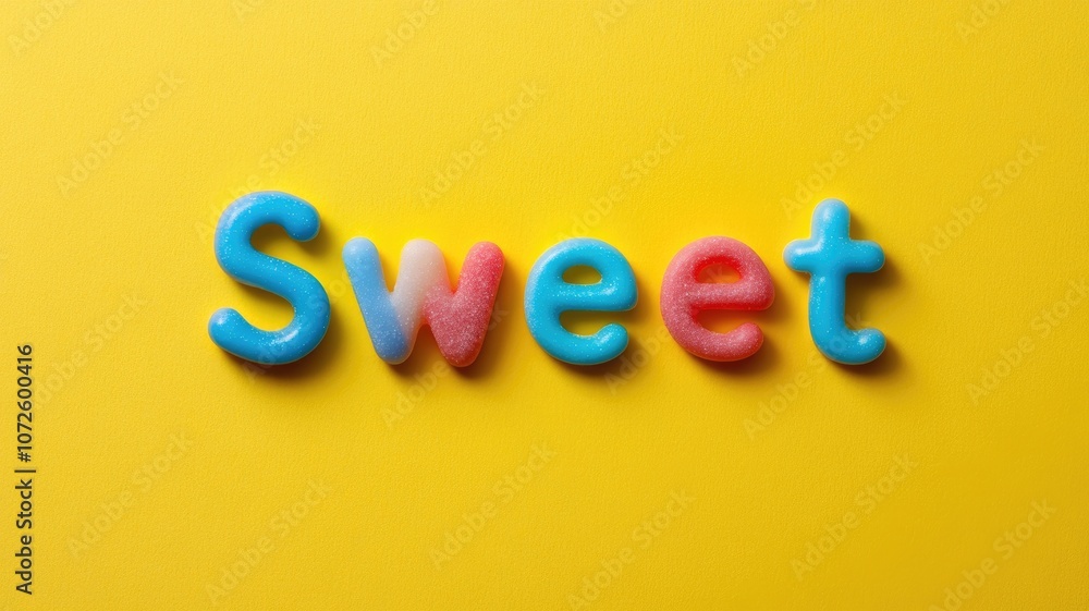 Colorful candy letters spelling Colorful candy letters spelling