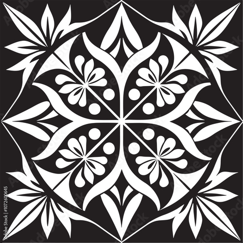 Elegant Black and White Decorative Tile Design