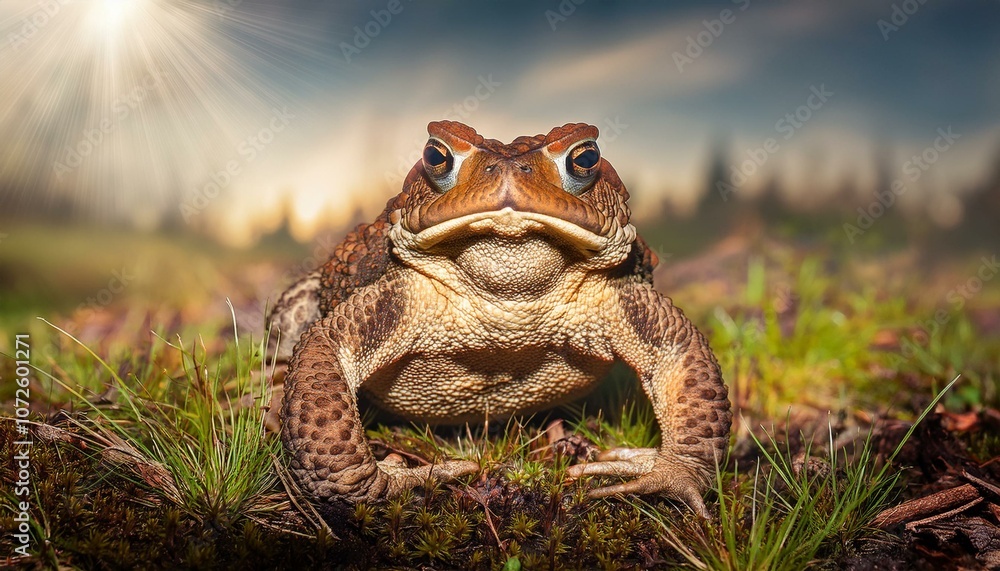 Fototapeta premium brown toad in the nature