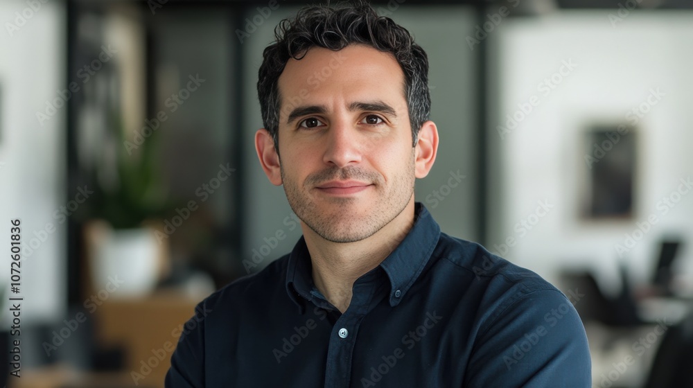 Confident Businessman in Modern Office Setting Confident Businessman in Modern Office Setting