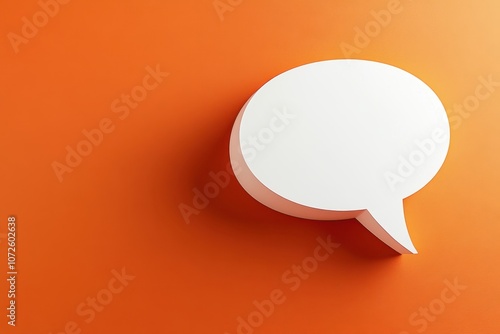 White Speech Bubble on Orange Background	