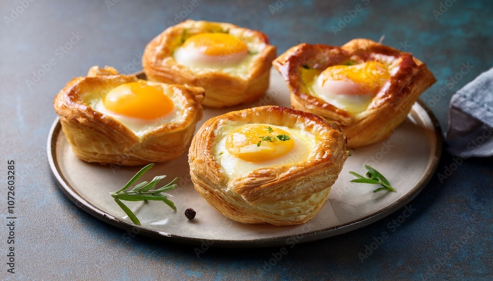 savory puff pastry cups with egg and cheese savory puff pastry cups with egg and cheese