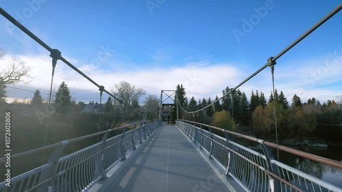 suspension bridge over the river
