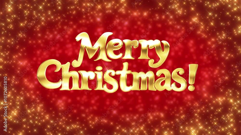 Bright golden 'Merry Christmas' text on a sparkling red background, perfect for festive holiday cards, seasonal greetings, and celebratory designs Bright golden 'Merry Christmas' text on a sparkling red background, perfect for festive holiday cards, seasonal greetings, and celebratory designs