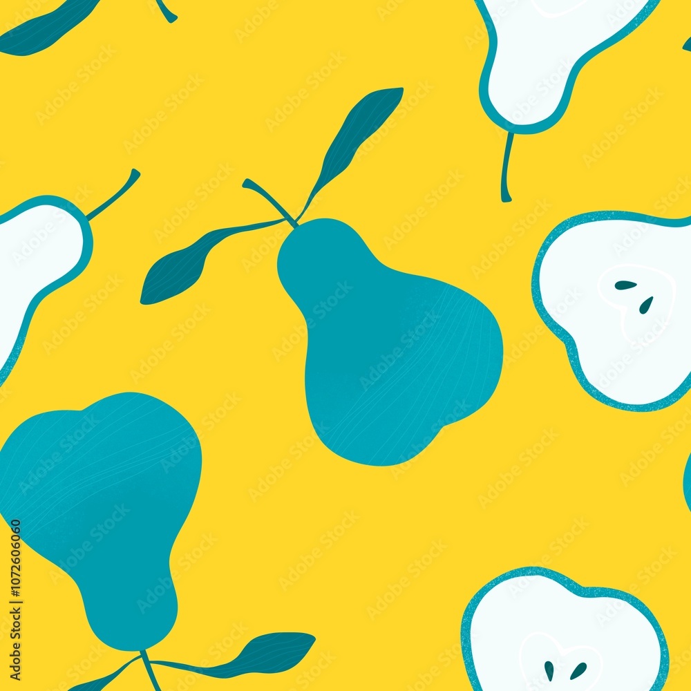 Summer fruit seamless pears pattern for wrapping paper and fabrics Summer fruit seamless pears pattern for wrapping paper and fabrics