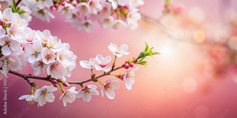 A Beautiful Cherry Tree in Full Bloom with White Flowers Against a Soft Pink Background Perfect for Nature and Springtime Photography A Beautiful Cherry Tree in Full Bloom with White Flowers Against a Soft Pink Background Perfect for Nature and Springtime Photography
