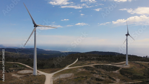 The Carreço - Outeiro wind farm is located 2-4 km west of Outeiro, Viana do Castelo district, Portugal. It is composed of nine wind turbines, with a total instal. photo