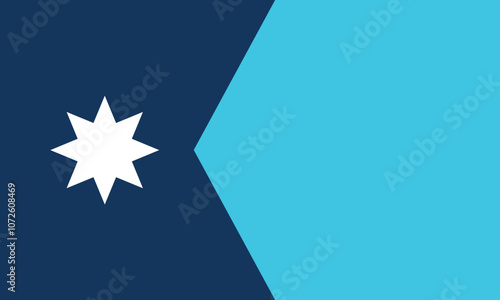 Normal shaped printable vector flag of the United States of America federal state of MINNESOTA