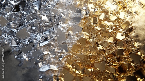 Gold shiny wall abstract background texture Beautiful Luxury photo