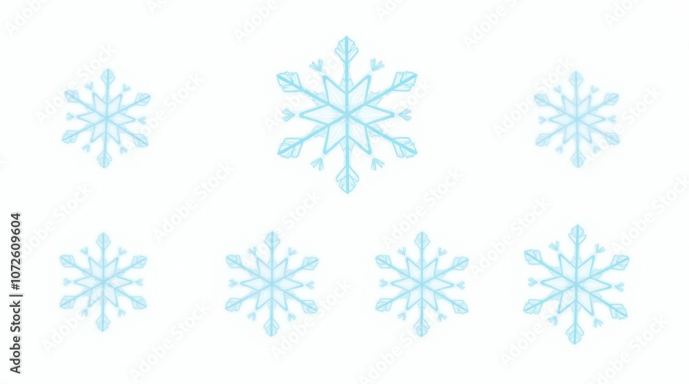 Snowflake Set on White Background Snowflake Set on White Background