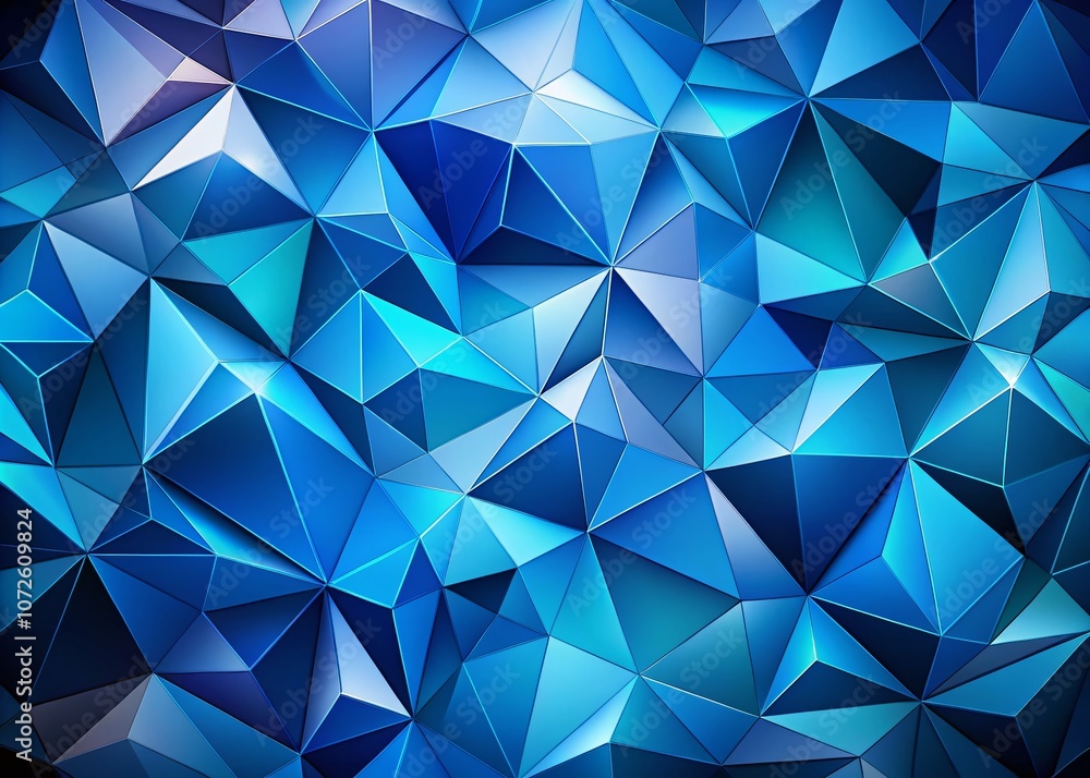 Obraz premium Abstract Blue Geometric Polygon Pattern for Modern Background Use in Design Projects, Websites, and Digital Media, Featuring Intricate Shapes and Fluid Lines for Creative Inspiration