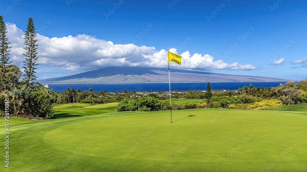 Scenic Golf Course with Mountain and Ocean View Scenic Golf Course with Mountain and Ocean View