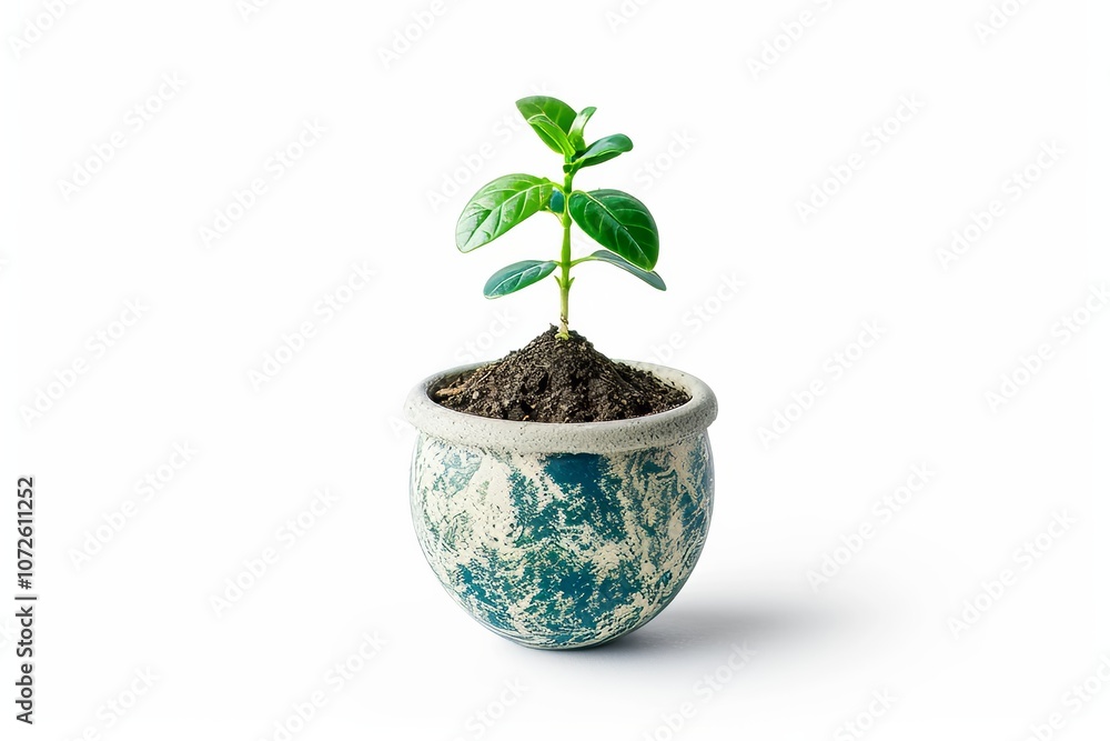Earth Day concept with a symbolic message of investing in our planet, isolated a white background Earth Day concept with a symbolic message of investing in our planet, isolated a white background
