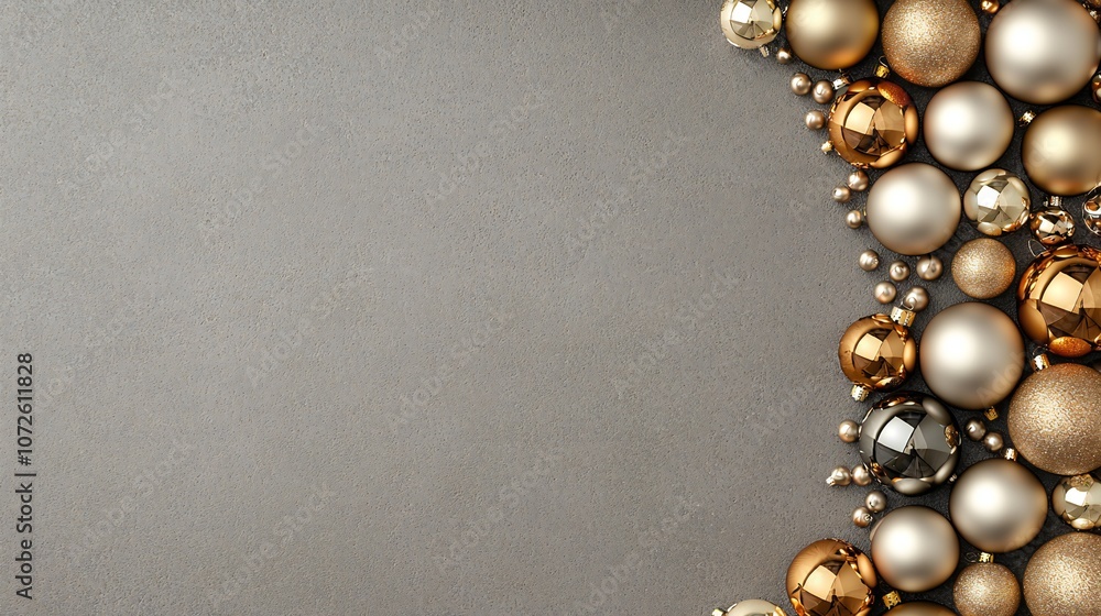 Elegant Gold Silver Christmas Ornament Background Elegant Gold Silver Christmas Ornament Background