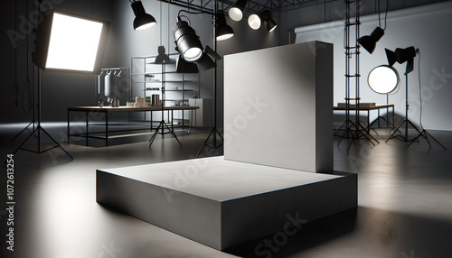 Professional Matte Concrete Countertop with Studio Lighting