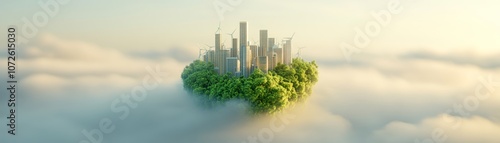 Explore how eco-friendly cities emerge amidst nature merging urban life with sustainability #1072615030